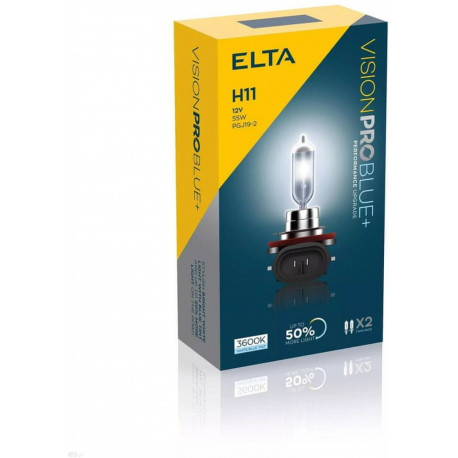 Lampadine e luci allo xeno ELTA VISION PRO BLUE+ 12V 55W lampade per fari alogeni PGJ19-2 H11 (2pcs) | race-shop.it