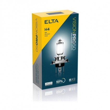 Lampadine e luci allo xeno ELTA VISION PRO 50 12V 60/55W lampade per fari alogeni P43t H4 (2pcs) | race-shop.it