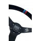 Volanti Volante sportivo a 3 razze RACES MOTORSPORT, 350mm, pelle scamosciata, calice 65mm, nero/blu | race-shop.it