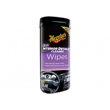 Interni Meguiars Quik Interior Detailer Wipes - ubrousky na údržbu interiérových povrchů, matný vzhled, 25 ks | race-shop.it