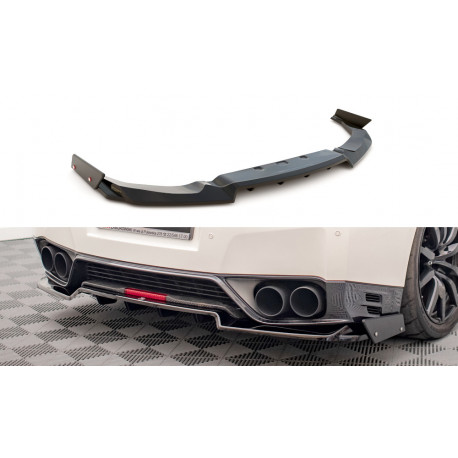 Body kit e accessori visivi Splitter posteriore centrale + Alette per Nissan GTR R35 Facelift | race-shop.it