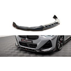 MAXTON DESIGN splitter anteriore + alette per BMW 2 Coupe M-Pack / M240i G42, nero lucido, V2