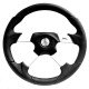 Volanti Volante sportivo a 4 razze Luisi Vega, 350mm, poliuretano, piatto, nero/argento | race-shop.it