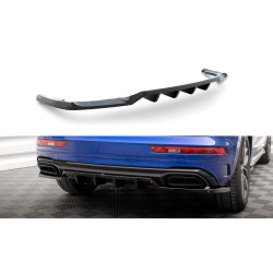 MAXTON DESIGN splitter posteriore centrale per Audi Q5 S-Line SUV Mk2 Facelift (con barre verticali), nero lucido