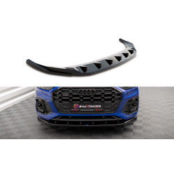 MAXTON DESIGN splitter anteriore per Audi SQ5 / Q5 S-Line SUV / Sportback Mk2 Facelift, nero lucido, V2