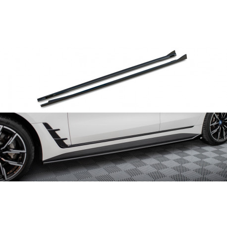 Body kit e accessori visivi MAXTON DESIGN diffusori minigonne per BMW i4 M-Pack G26, nero lucido, V1 | race-shop.it