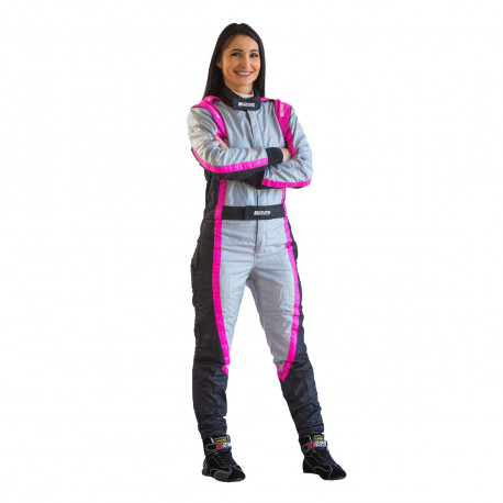 Tute Tuta da corsa omologata FIA RRS EVO Victory, rosa/grigio | race-shop.it