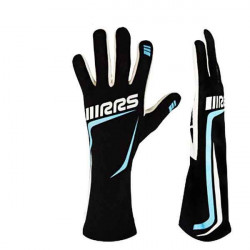 Guanti da gara omologati FIA RRS GRIP 2 (cuciture interne), nero/blu