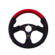 Volanti Volante sportivo a 3 razze RRS RACER, 320mm, pelle scamosciata, piatto, nero/rosso | race-shop.it