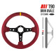 Volanti Volante sportivo a 3 razze RRS Corsa 90, 350mm, pelle scamosciata, calice 90mm, rosso/nero/giallo | race-shop.it