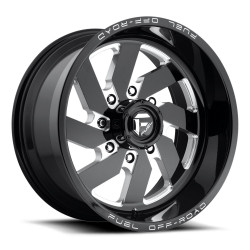 Fuel D582 TURBO cerchio 22x12 8x180 124.2 ET-43, Nero lucido