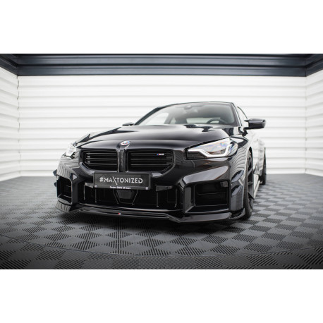Body kit e accessori visivi MAXTON DESIGN splitter anteriore per BMW M2 G87, nero lucido, V1 | race-shop.it