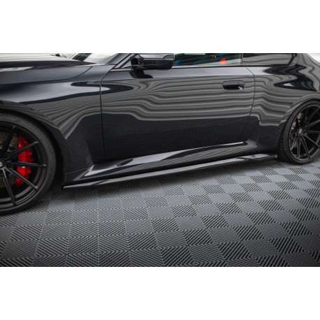 Body kit e accessori visivi MAXTON DESIGN diffusori minigonne per BMW M2 G87, nero lucido, V1 | race-shop.it