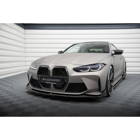 Body kit e accessori visivi MAXTON DESIGN splitter anteriore (CSL look) per BMW M4 G82 / M3 G80, nero lucido, V4 | race-shop.it