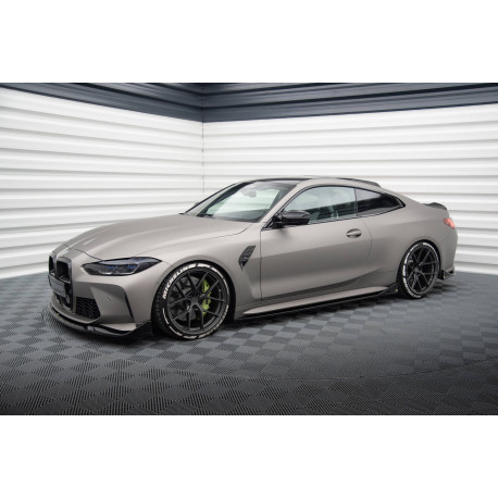 Body kit e accessori visivi MAXTON DESIGN diffusori minigonne (CSL look) per BMW M4 G82, nero lucido, V3 | race-shop.it