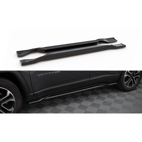 Body kit e accessori visivi MAXTON DESIGN diffusori minigonne per Jeep Compass Limited Mk2 Facelift, nero lucido | race-shop.it