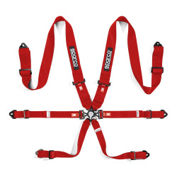 FIA 6 point safety belts SPARCO COMPETITION H-3 STEEL, red