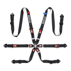 FIA 6 point safety belts SPARCO COMPETITION H-2 PU, black