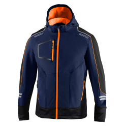 SPARCO Men`s Technical SOFT-SHELL with Hood - blue/orange