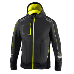 SPARCO Men`s Technical SOFT-SHELL with Hood - grey/yellow