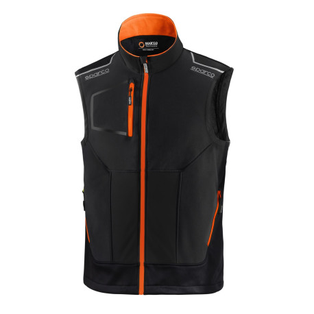 Felpe con cappuccio e giacche SPARCO ILLINOIS TECH LIGHT VEST - black/orange | race-shop.it