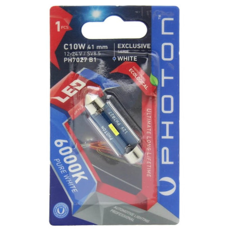 Lampadine e luci allo xeno PHOTON LED EXCLUSIVE C10W lampadina dell`auto 12-24V 10W SV8.5 41mm (1pcs) | race-shop.it