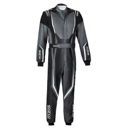 Tuta da corsa per bambini omologata FIA SPARCO PRIME-K ADVANCED, grigio/nero