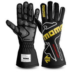 MOMO PERFORMANCE racing gloves with FIA homologation (external stitching), black