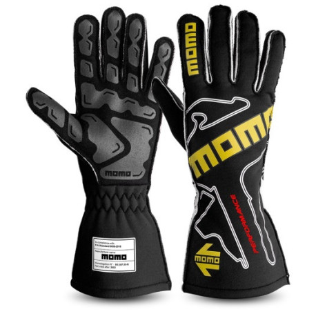 Guanti MOMO PERFORMANCE racing gloves with FIA homologation (external stitching), black | race-shop.it