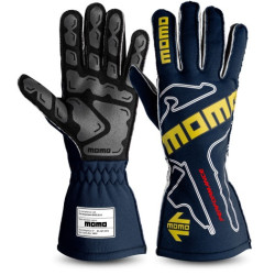 MOMO PERFORMANCE racing gloves with FIA homologation (external stitching), blue