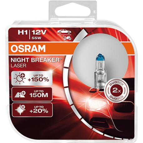 Lampadine e luci allo xeno Osram lampade per fari alogeni NIGHT BREAKER LASER H1 (2 pezzi) | race-shop.it