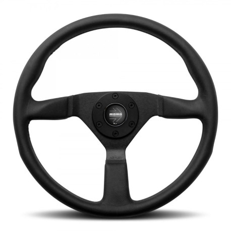 Volanti 3 spoke steering wheel MOMO MONTECARLO 380mm, leather, black | race-shop.it