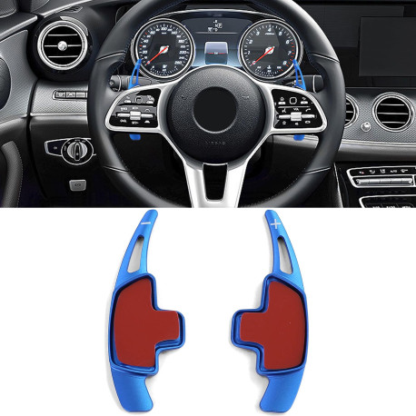 Paddle shifters Leve del cambio in alluminio per Mercedes W176 W177 W246 W247 W205 W213, blu | race-shop.it