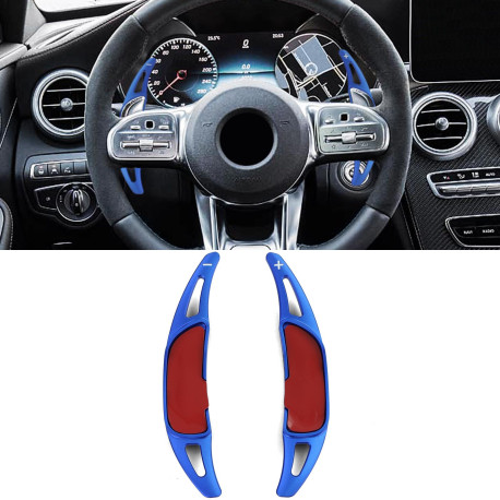 Paddle shifters Leve del cambio in alluminio per Mercedes AMG GLA35 45 GLS53 GLS63 X166, blu | race-shop.it