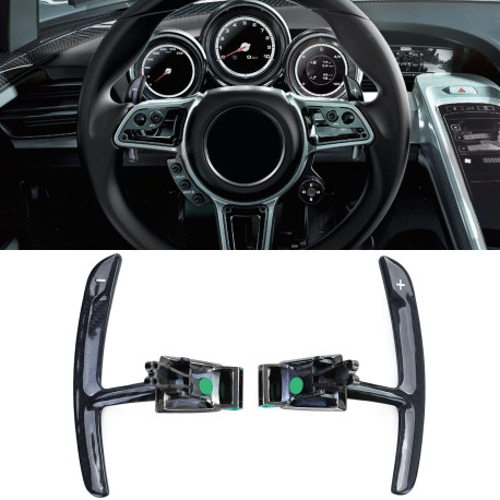 Paddle shifters Leve del cambio in carbonio per Porsche 918 Spyder Panamera 971 ab16, nero | race-shop.it