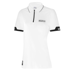 Polo da donna SPARCO MY2024 (con zip), bianco