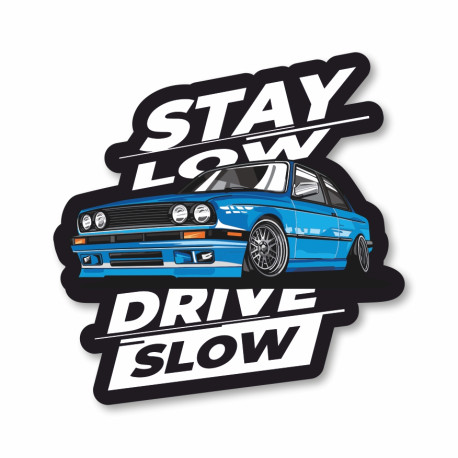 Adesivi Sticker race-shop Stay Low Drive Slow | race-shop.it