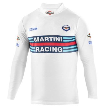 Magliette Sparco T-shirt maniche lunghe MARTINI RACING colletto alto - bianco | race-shop.it