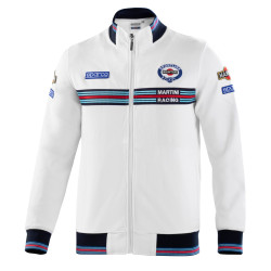 Sparco MARTINI RACING felpa da uomo con zip intera, bianco