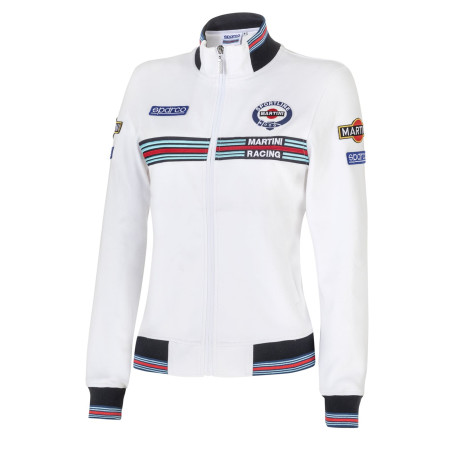Felpe con cappuccio e giacche Sparco MARTINI RACING felpa da donna con zip intera, bianco | race-shop.it