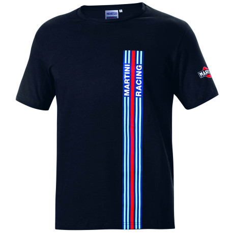 Magliette Sparco MARTINI RACING Strisce bianche T-shirt da uomo - nero | race-shop.it