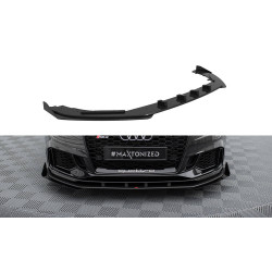 Splitter anteriore V1 Audi RS3 Sedan 8V Facelift (Alette nero/rosso lucido)