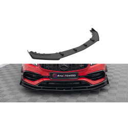 MAXTON DESIGN splitter anteriore per Mercedes-Benz A 45 AMG Aero W176 Facelift, nero-rosso + alette lucide