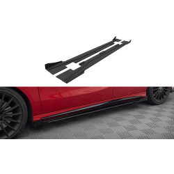 MAXTON DESIGN diffusori minigonne per Mercedes-Benz A 45 AMG W176 Facelift, nero-rosso + alette lucide