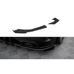 MAXTON DESIGN splitter laterali posteriori per Mercedes-AMG A35 Hatchback W177, nero-rosso + alette lucide