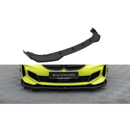 Body kit e accessori visivi MAXTON DESIGN splitter anteriore per BMW 1 F40 M-Pack / M135i, nero-rosso + alette lucide | race-shop.it