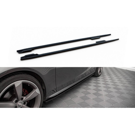 Body kit e accessori visivi MAXTON DESIGN diffusori minigonne per Audi A4 / A4 S-Line / S4 B8, nero lucido, V2 | race-shop.it