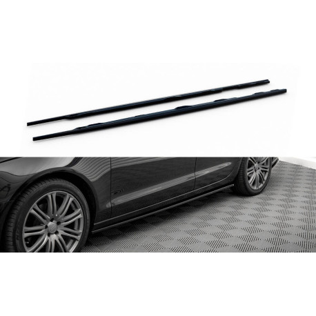 Body kit e accessori visivi MAXTON DESIGN diffusori minigonne per Audi A6 C7, nero lucido, V2 | race-shop.it