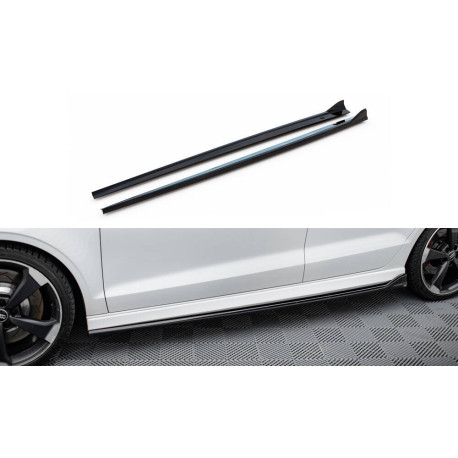 Body kit e accessori visivi MAXTON DESIGN diffusori minigonne per Audi RS3 Sedan 8V Facelift, nero lucido, V3 | race-shop.it