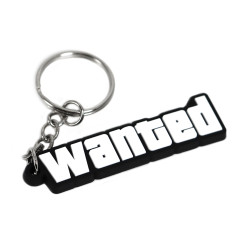 Portachiavi in gomma "WANTED"